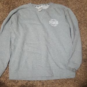 PINK light gray crewneck sweatshirt